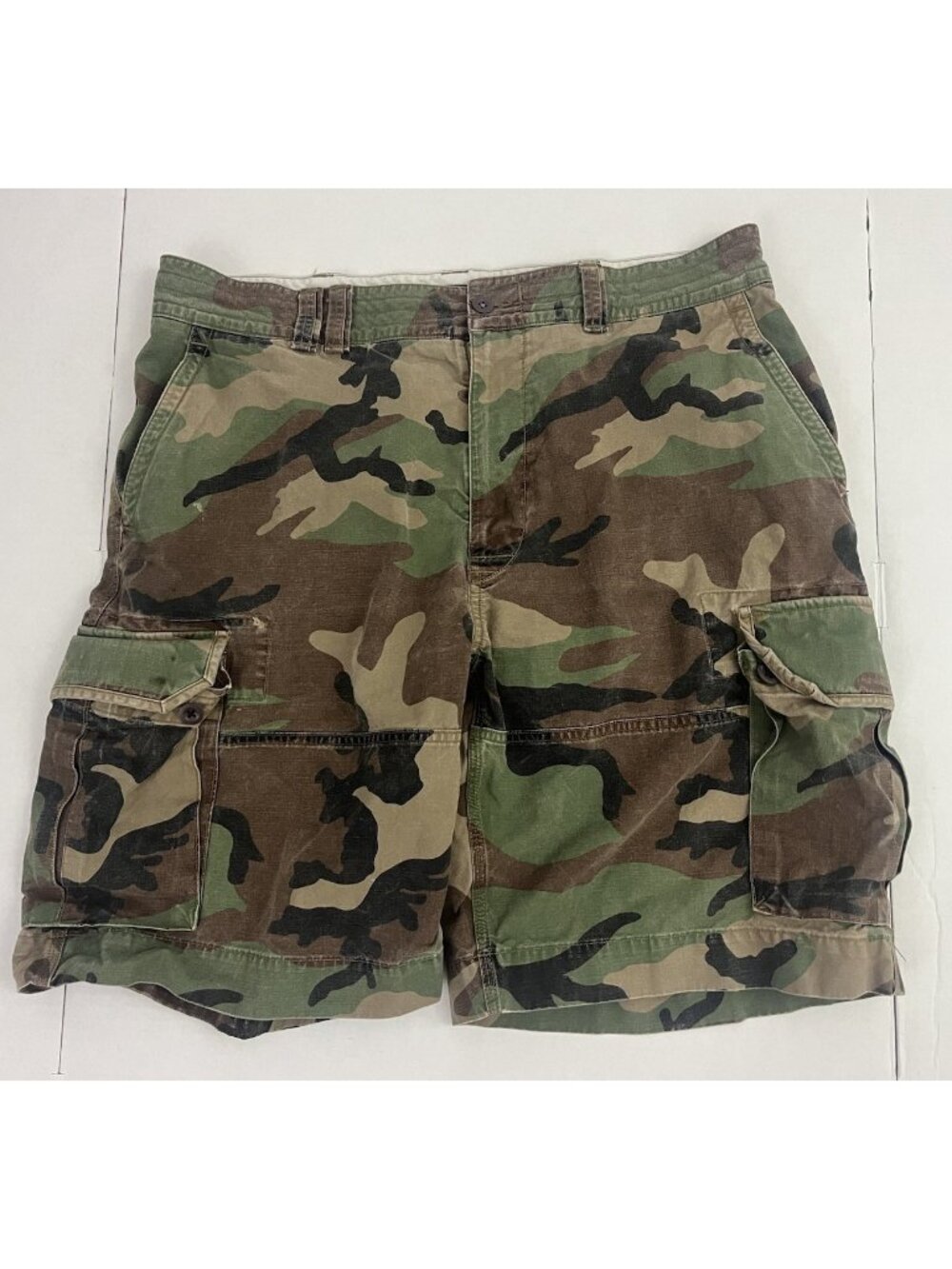 Polo Ralph Lauren Cargo Camouflage Shorts Size 38 Distressed Thrashed